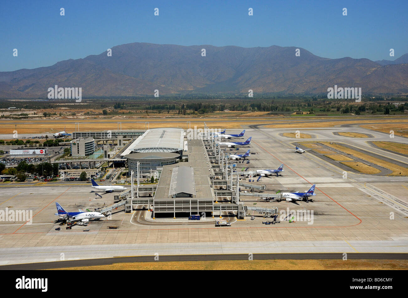 Chili, Santiago : l'aéroport Arturo Merino Benitez Banque D'Images