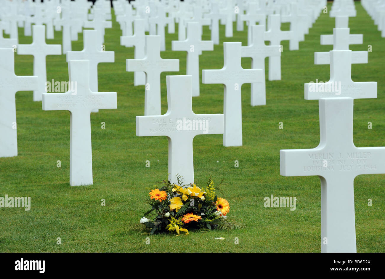 Le cimetière Américain de Normandie à Colleville-sur-Mer (14) Banque D'Images