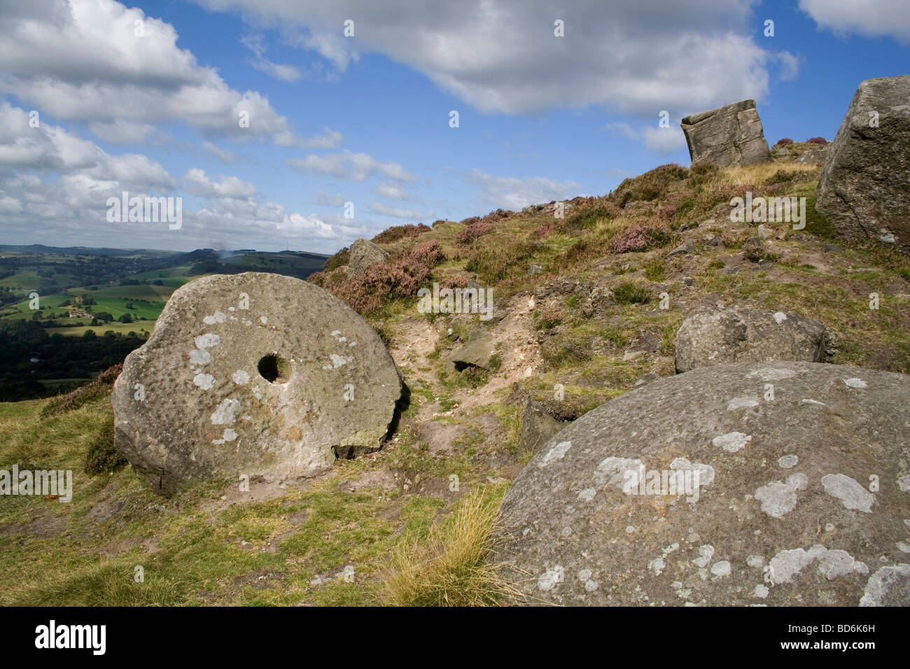 Roue du moulin de Stanage Edge Derbyshire Banque D'Images