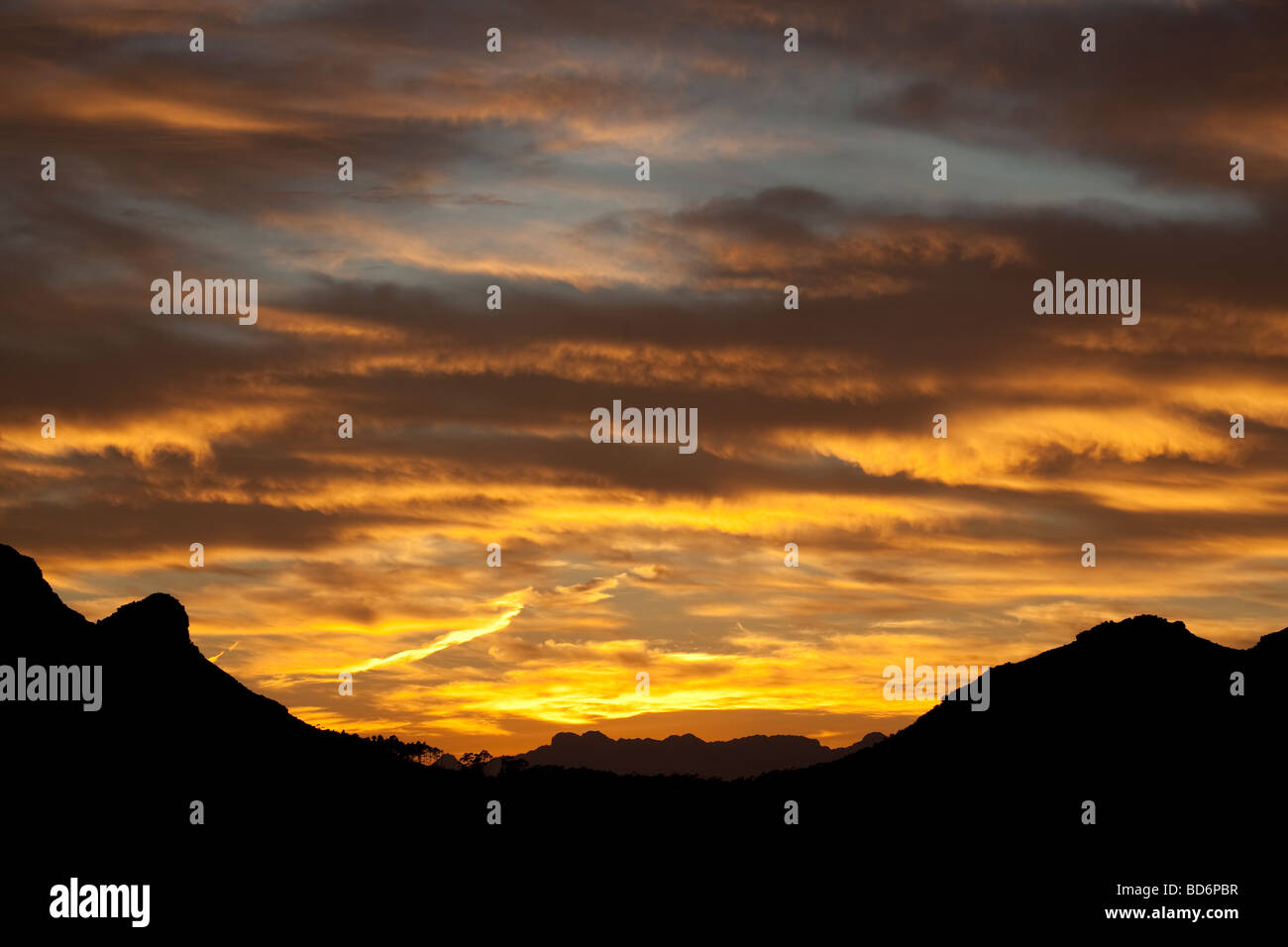 Lever du soleil Parc National de Table Mountain Cape Town Afrique du Sud Banque D'Images