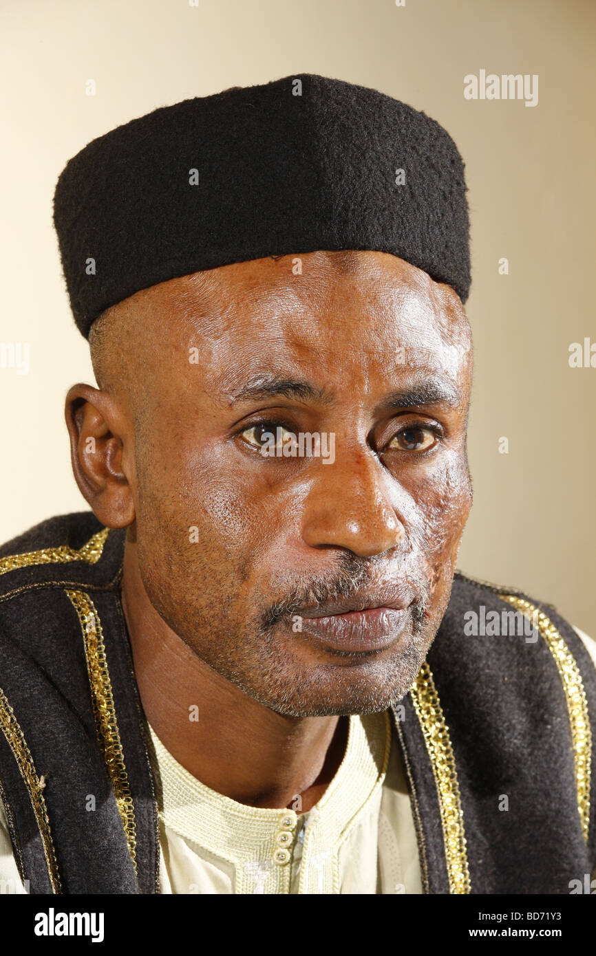 Imam Moussa Nchamoun, portrait, l'Islam, Bafoussam, Cameroun, Afrique Banque D'Images