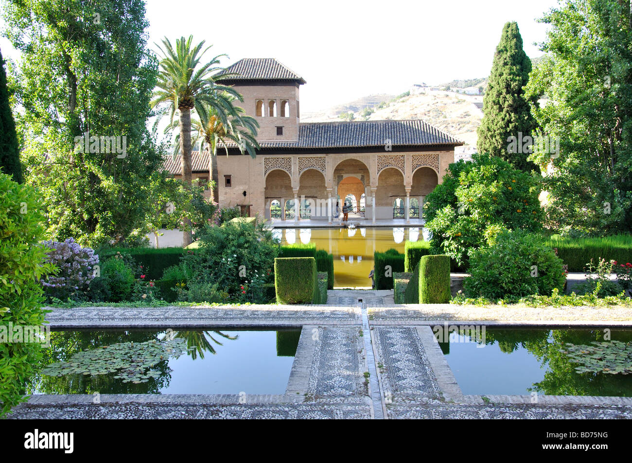 El Partal Palais et jardins, Palacio Nazaries, La Alhambra, Granada, Granada Province, Andalusia, Spain Banque D'Images