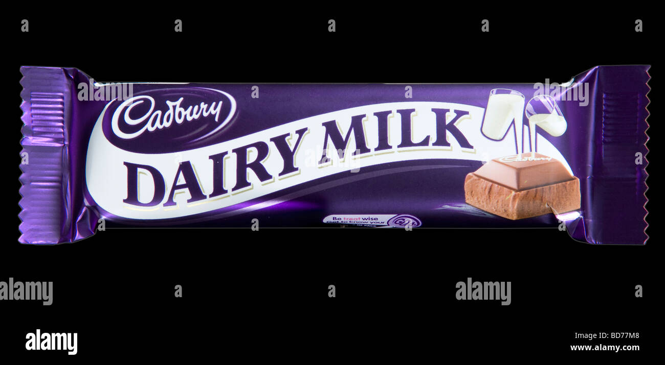 Cadbury Dairy Milk Chocolate Bar tourné en studio Banque D'Images