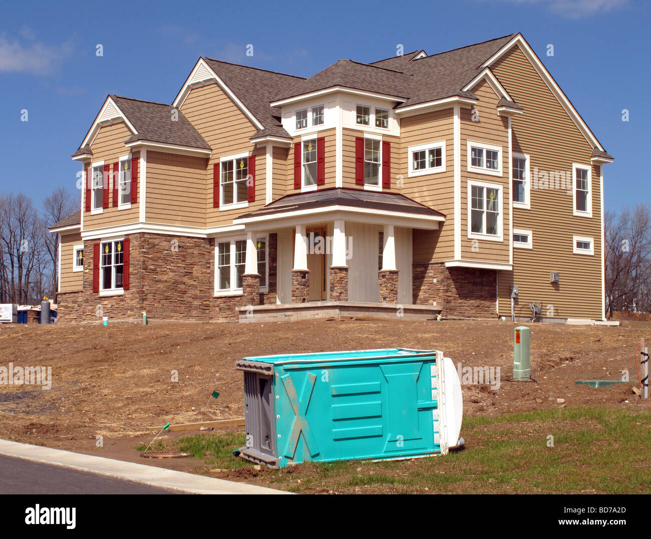 Nouvelle maison en construction à Fairport, NY USA. Banque D'Images