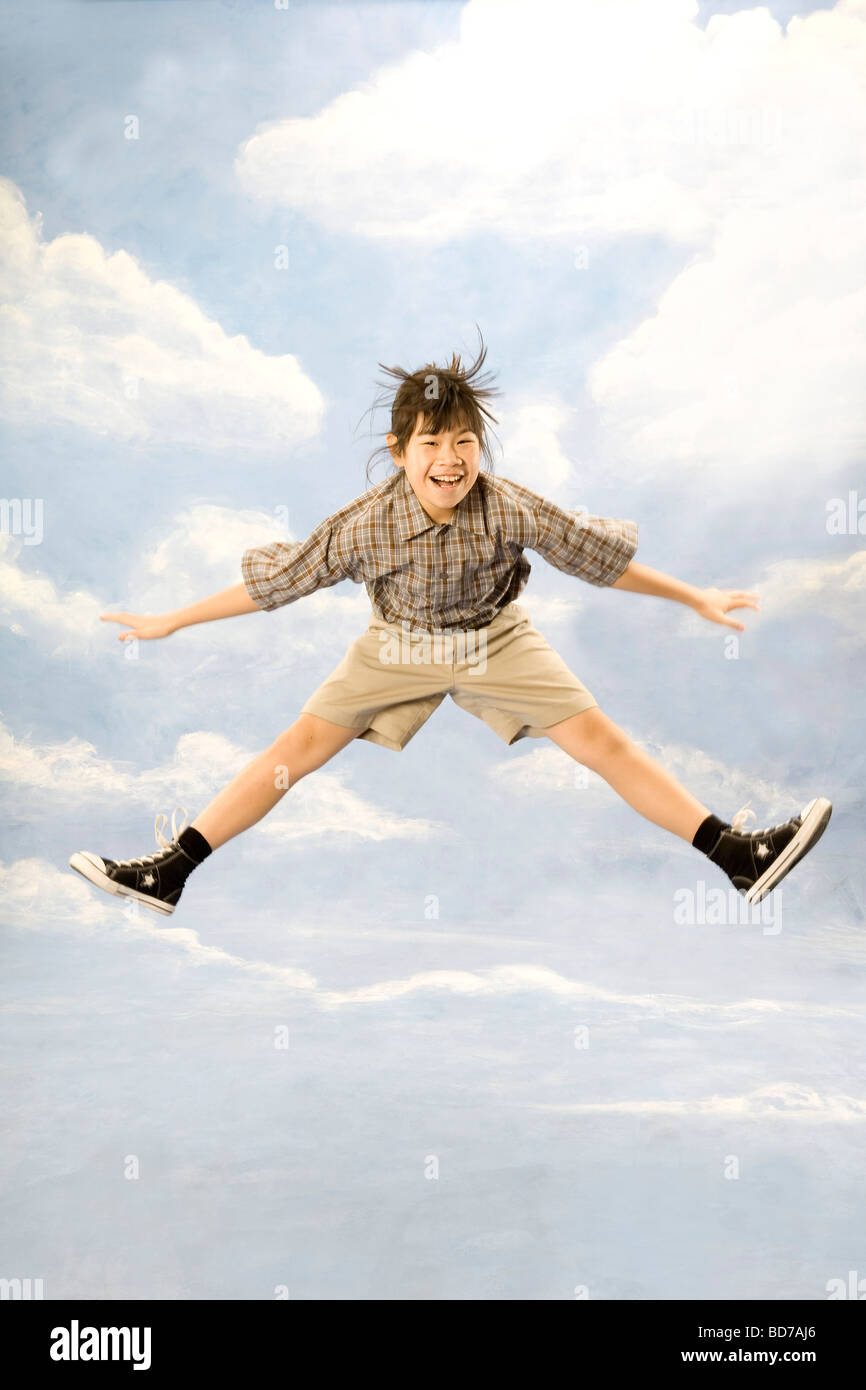 Saut Man dans l'air Banque D'Images Saut Man dans l'air Banque D'Images