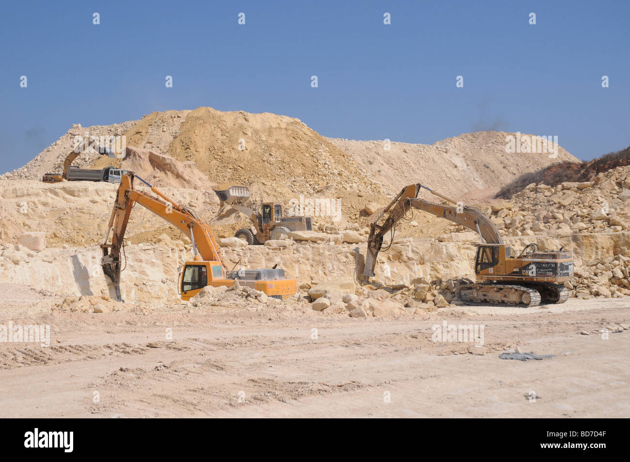 Phase de construction pour l'extension d'une décharge de Maghtab Malte Banque D'Images