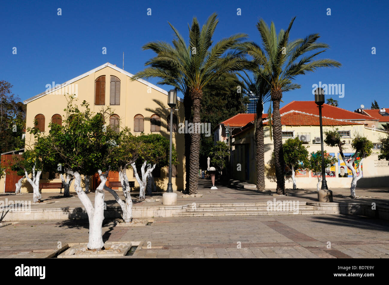 Cour de La Centre Suzanne Dellal dédié à la danse et du théâtre dans le quartier de Neve Tzedek Tel Aviv ISRAËL Banque D'Images