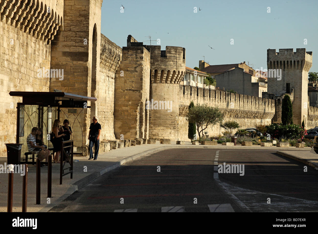 Mur de ville à Avignon Provence France Europe Banque D'Images