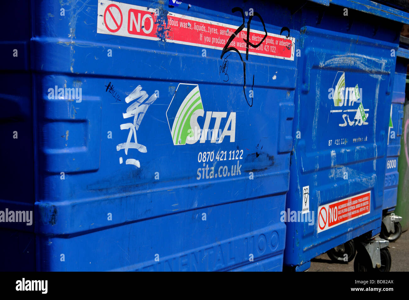 Bacs de recyclage, Suez Sita UK Banque D'Images