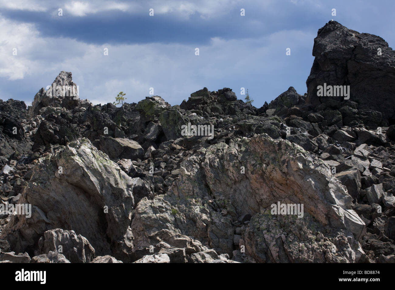 Grand débit d'Obsidienne Monument Volcanique National Newberry dans Oregon Banque D'Images