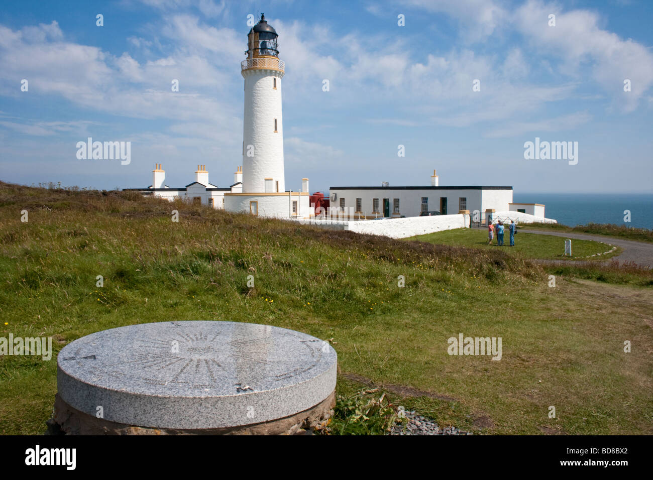 Mull of Galloway Leuchtturm Topograph et visiteurs Banque D'Images