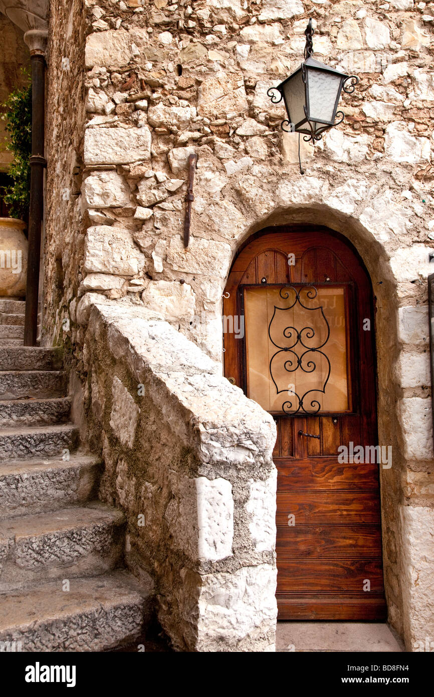 Porte d'accueil à St Paul de Vence, Provence France Banque D'Images