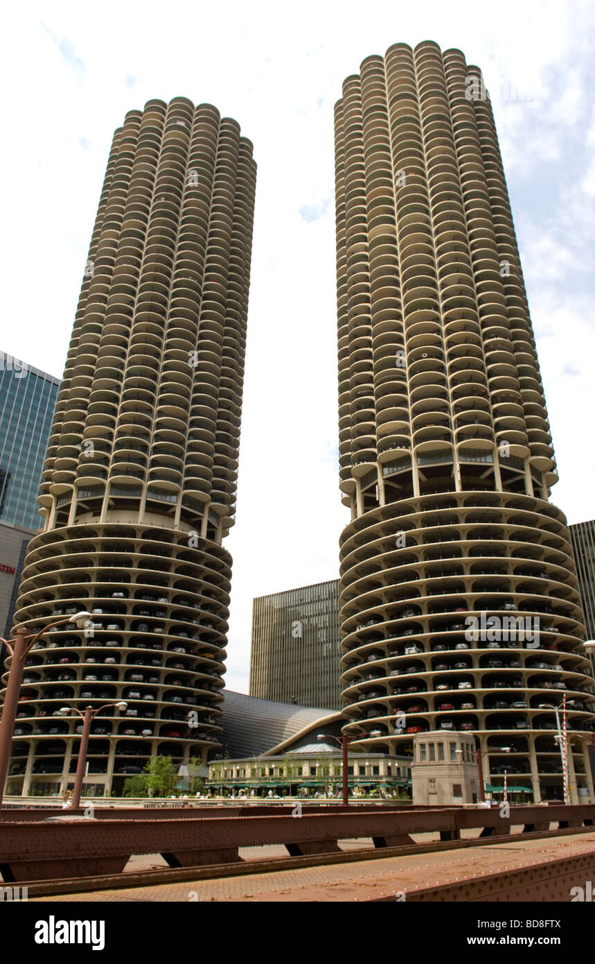 Le Marina City Towers Banque D'Images