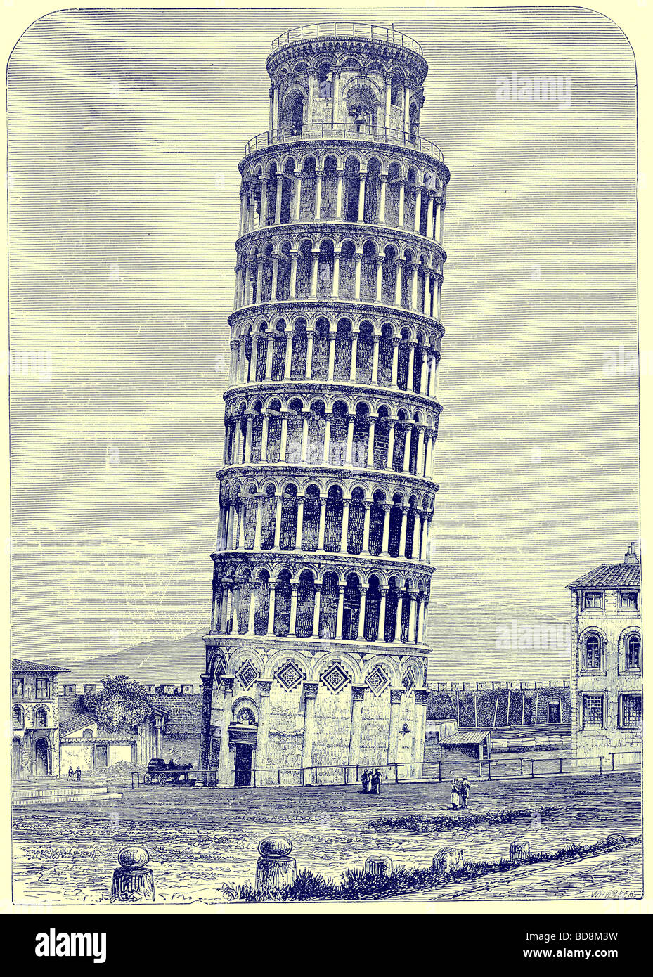 La Tour Penchée de Pise Illustration de l'Italien Photos de Samuel Manning Religious Tract Society c 1880 Banque D'Images