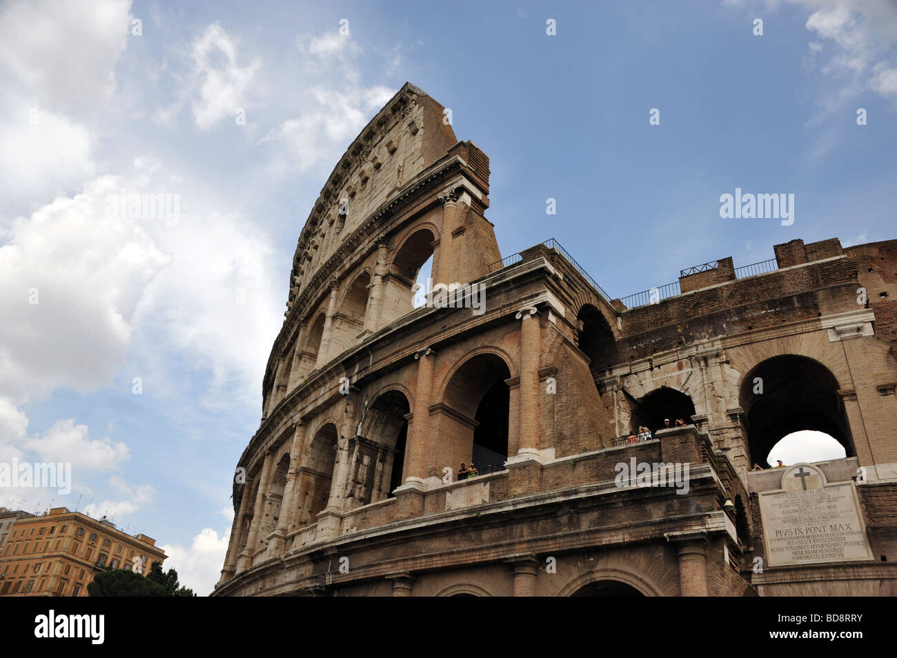 Détail extérieur Colisée Rome Italie Banque D'Images