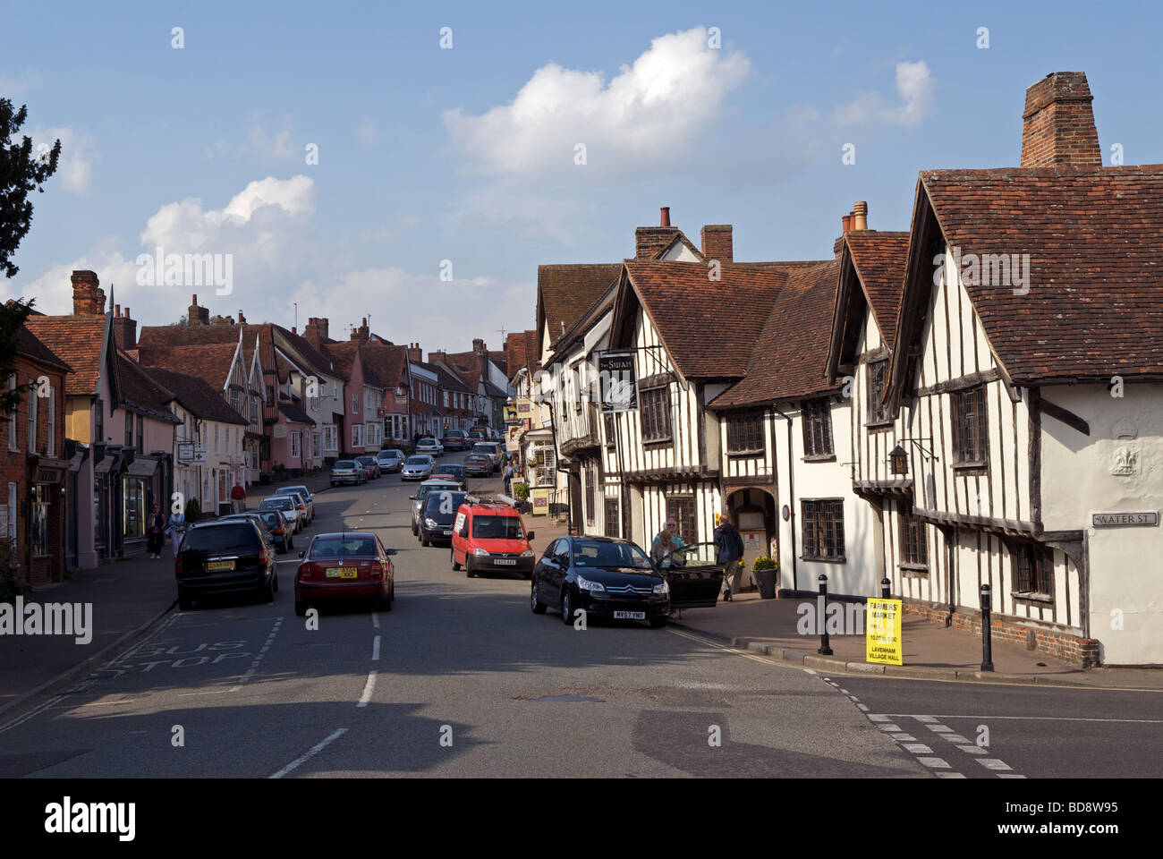 High Street, Long Melford, Suffolk, UK. Banque D'Images