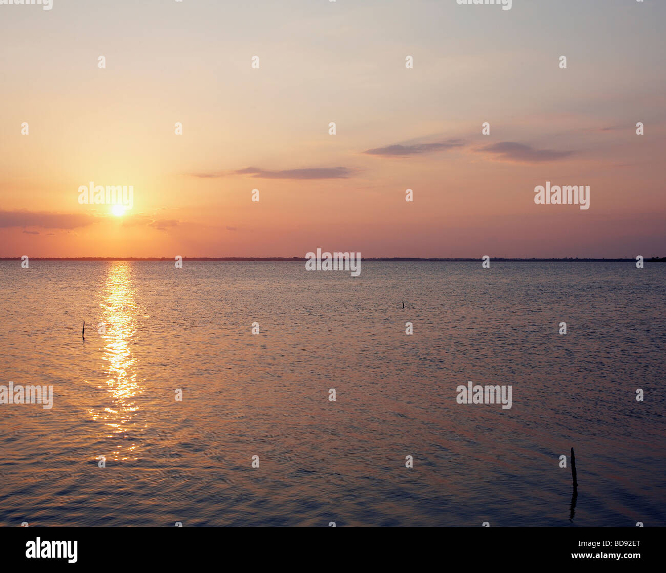 Coucher du soleil sur la rivière Banque D'Images