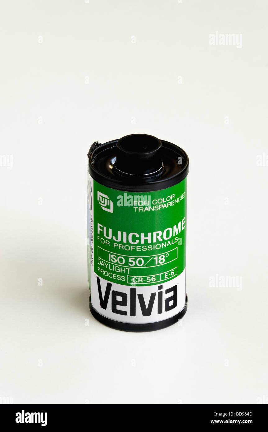 35mm Rouleau de film Dia Fujichrome Velvia Film Banque D'Images