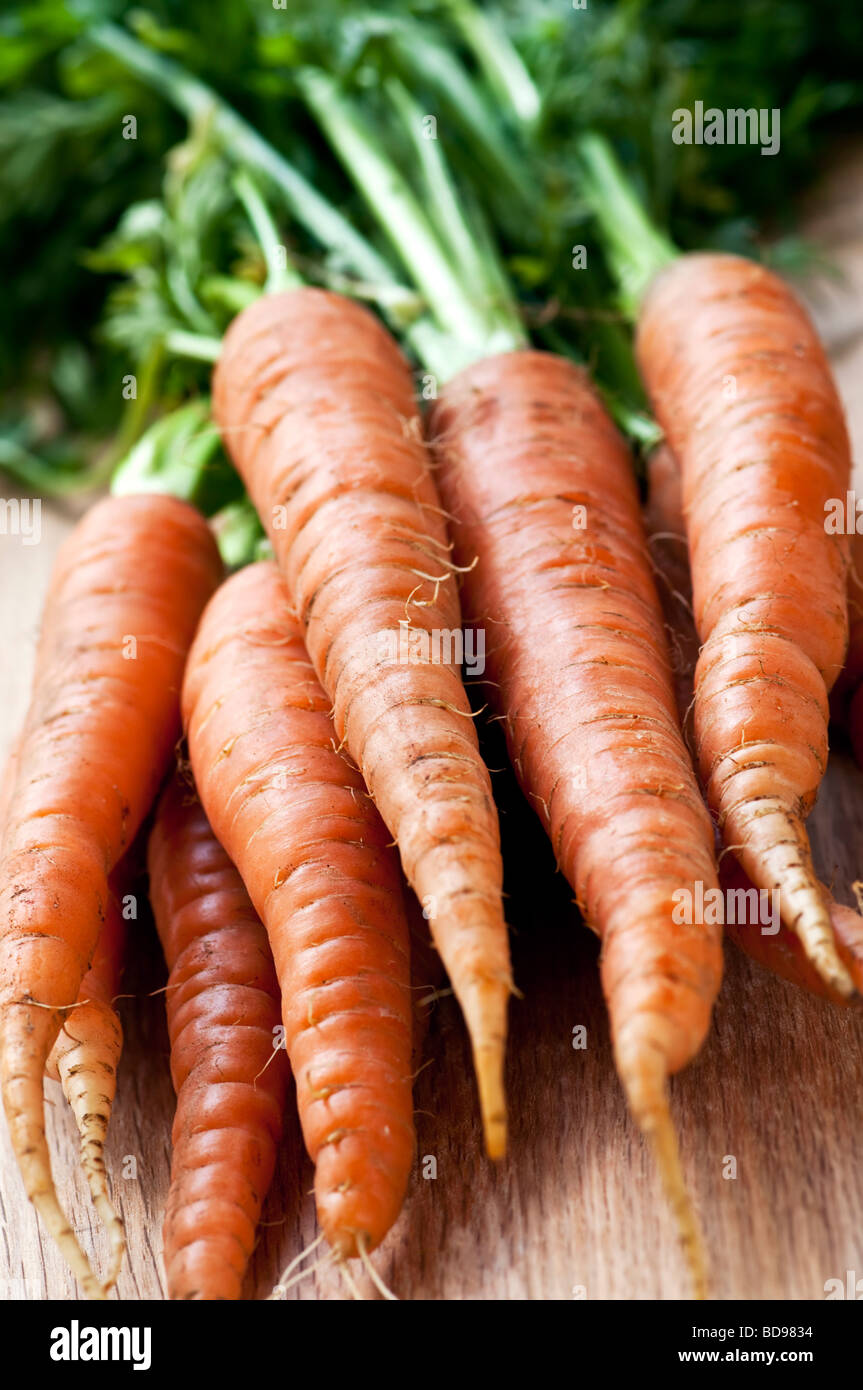 Bande d'ensemble des produits bio frais carottes orange Banque D'Images