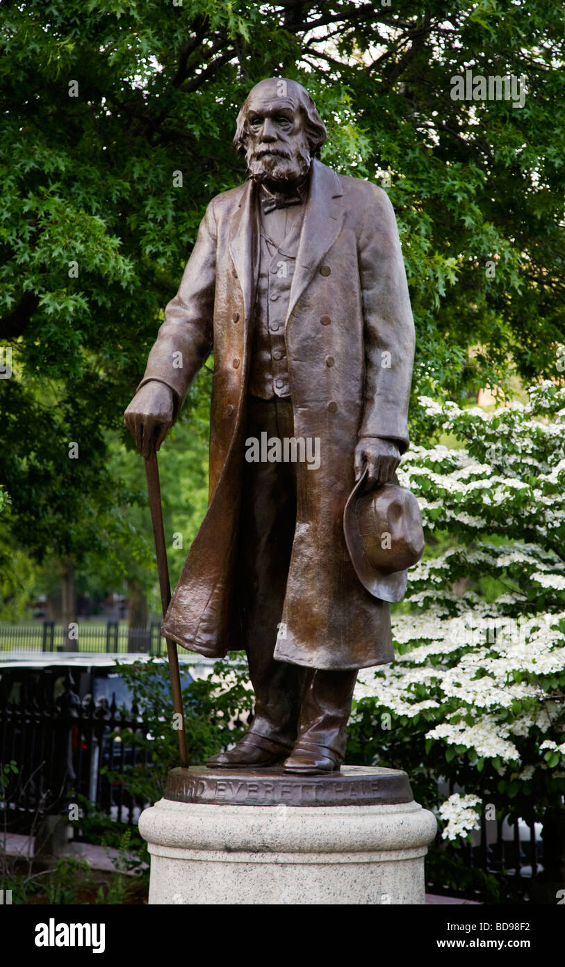Statue de Pasteur EDWARD EVERETT HALE dans le BOSTON COMMON un parc et jardin achevé en l'année 1837 Boston Massachusetts Banque D'Images