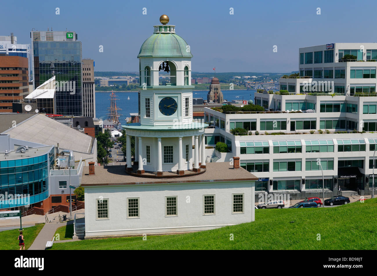 L'architecture géorgienne historique d'Halifax de l'horloge de la vieille ville et du port de nova scotia canada Banque D'Images