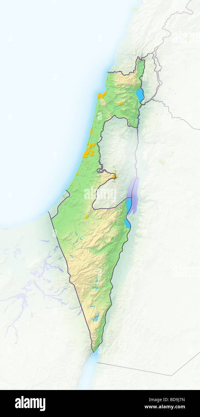 Carte politique, Israël. Banque D'Images