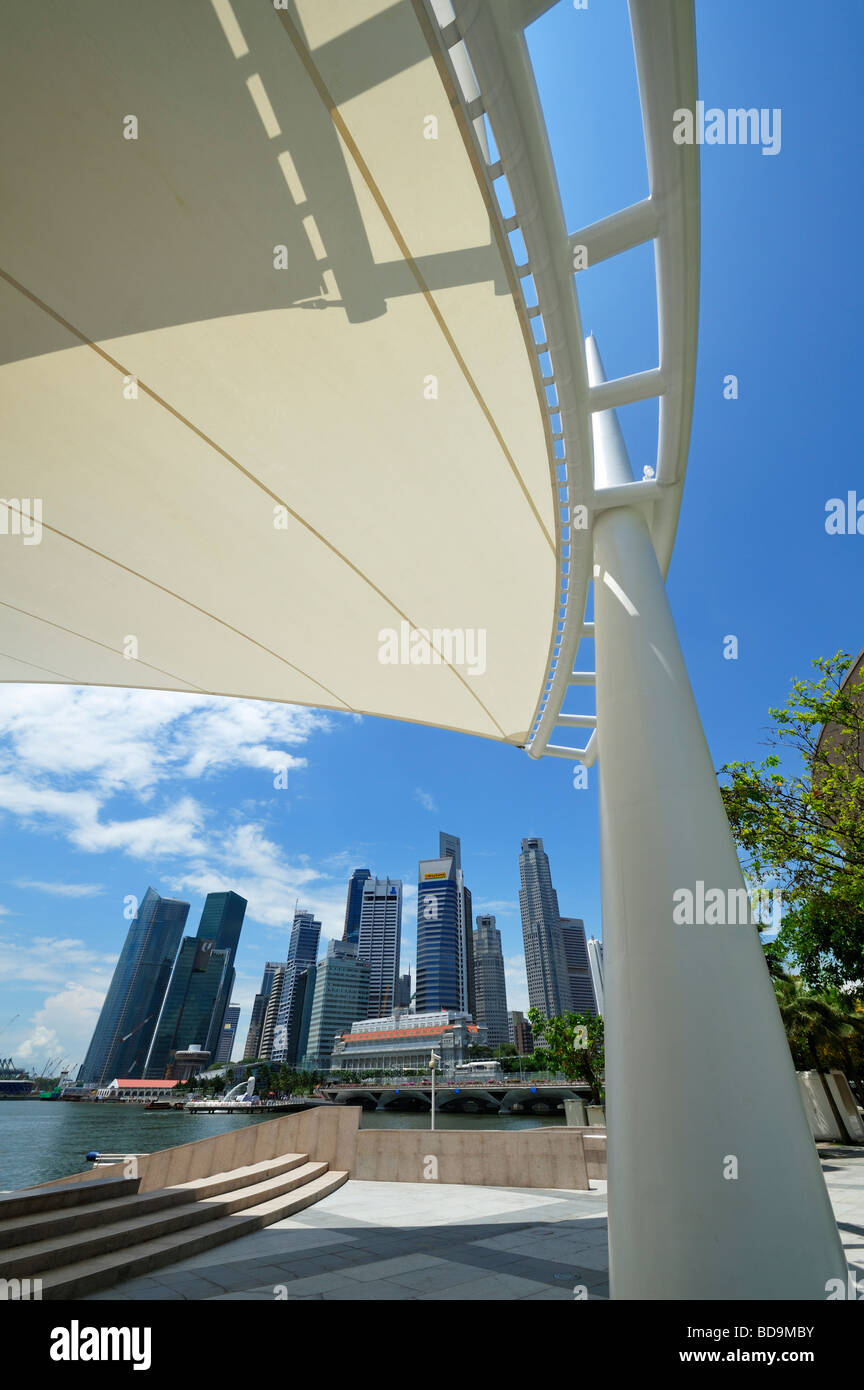 Marina Bay Et L'Esplanade Theaters Panorama, Singapour Sin Banque D'Images