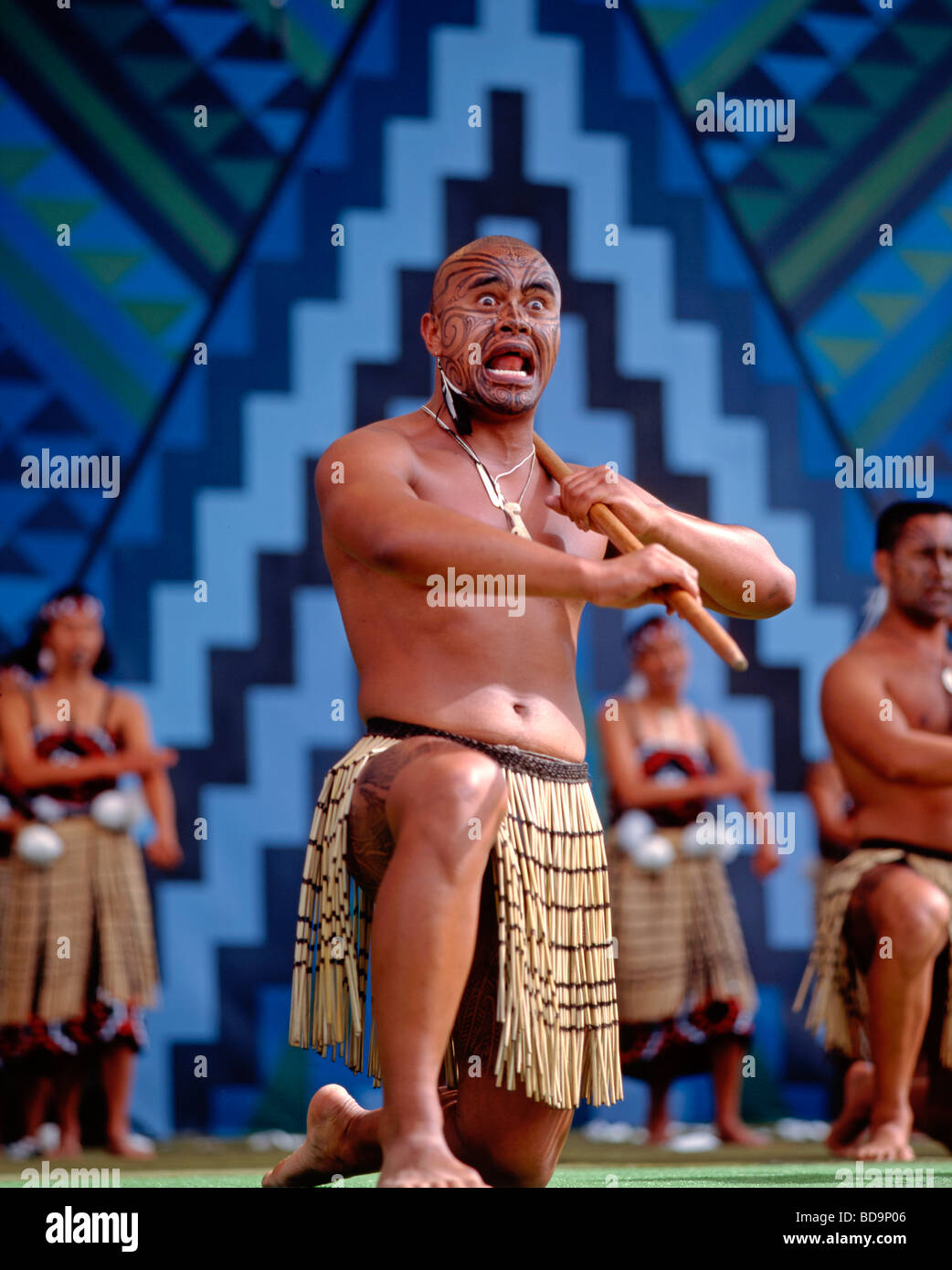 Rotorua Maori Arts danse Hakka Maori Festival Banque D'Images