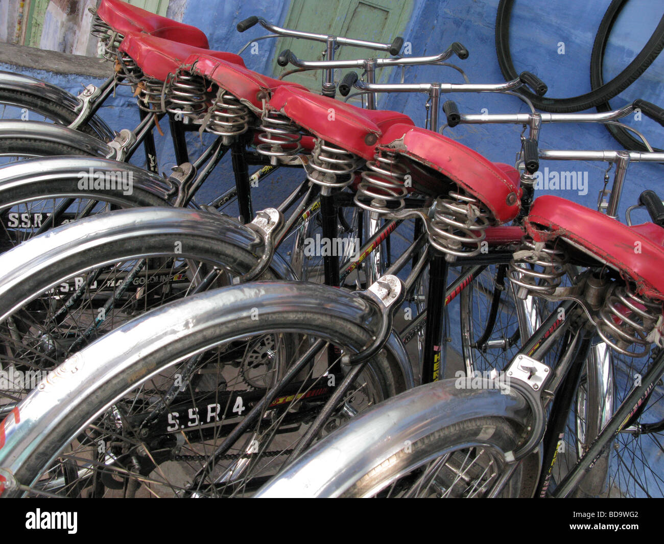 Des Vélos à louer à Jodphur, Inde Banque D'Images