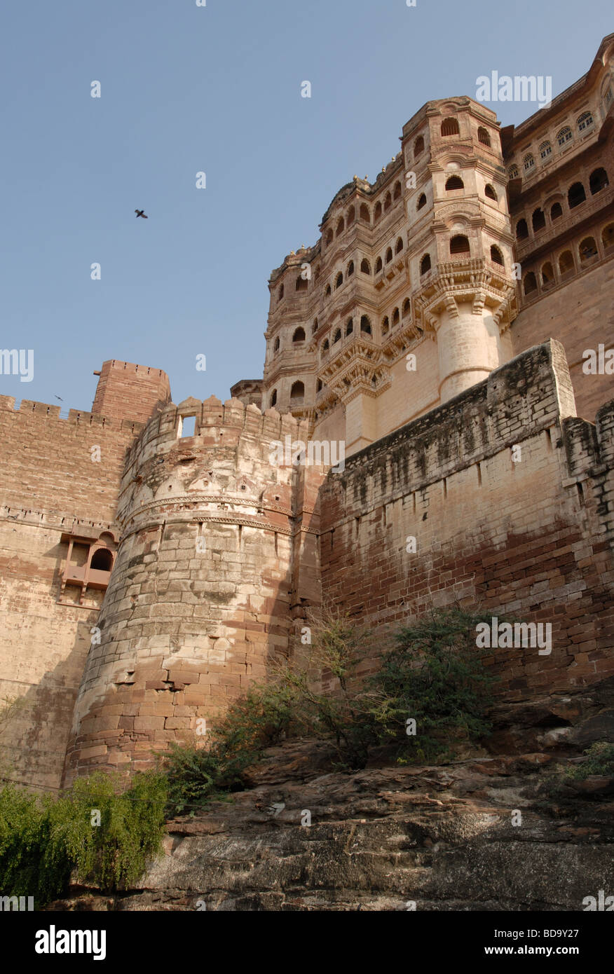 Mehrangarh Fort à Jodphur, Rajasthan, Inde Banque D'Images