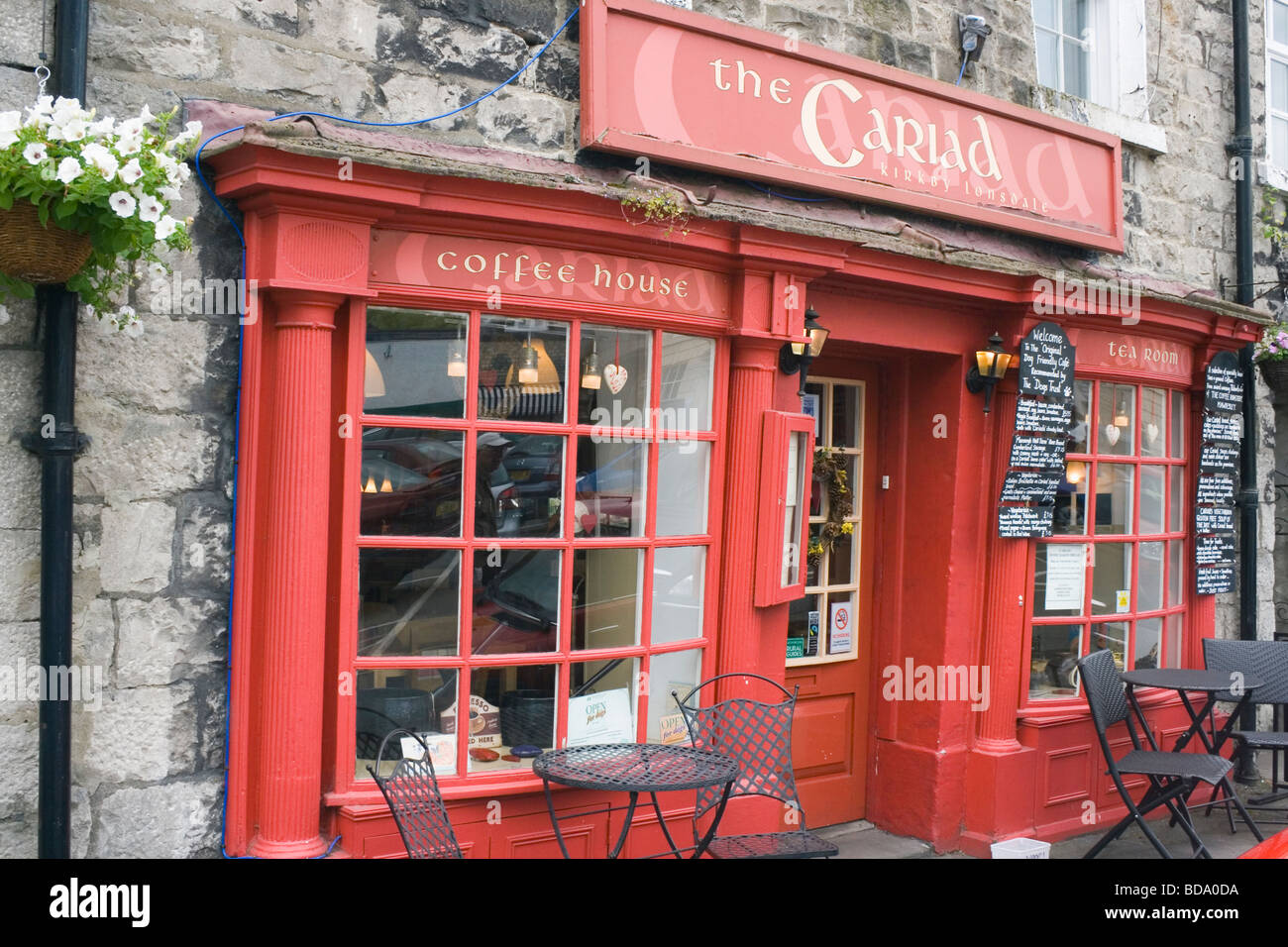 La Cariad coffee house et d'un salon de thé dans la région de Kirby Lonsdale Lake District Cumbria England Banque D'Images