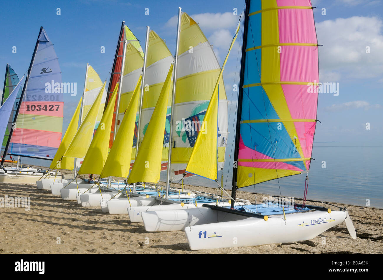 Bateaux à voile à l'école Banque D'Images