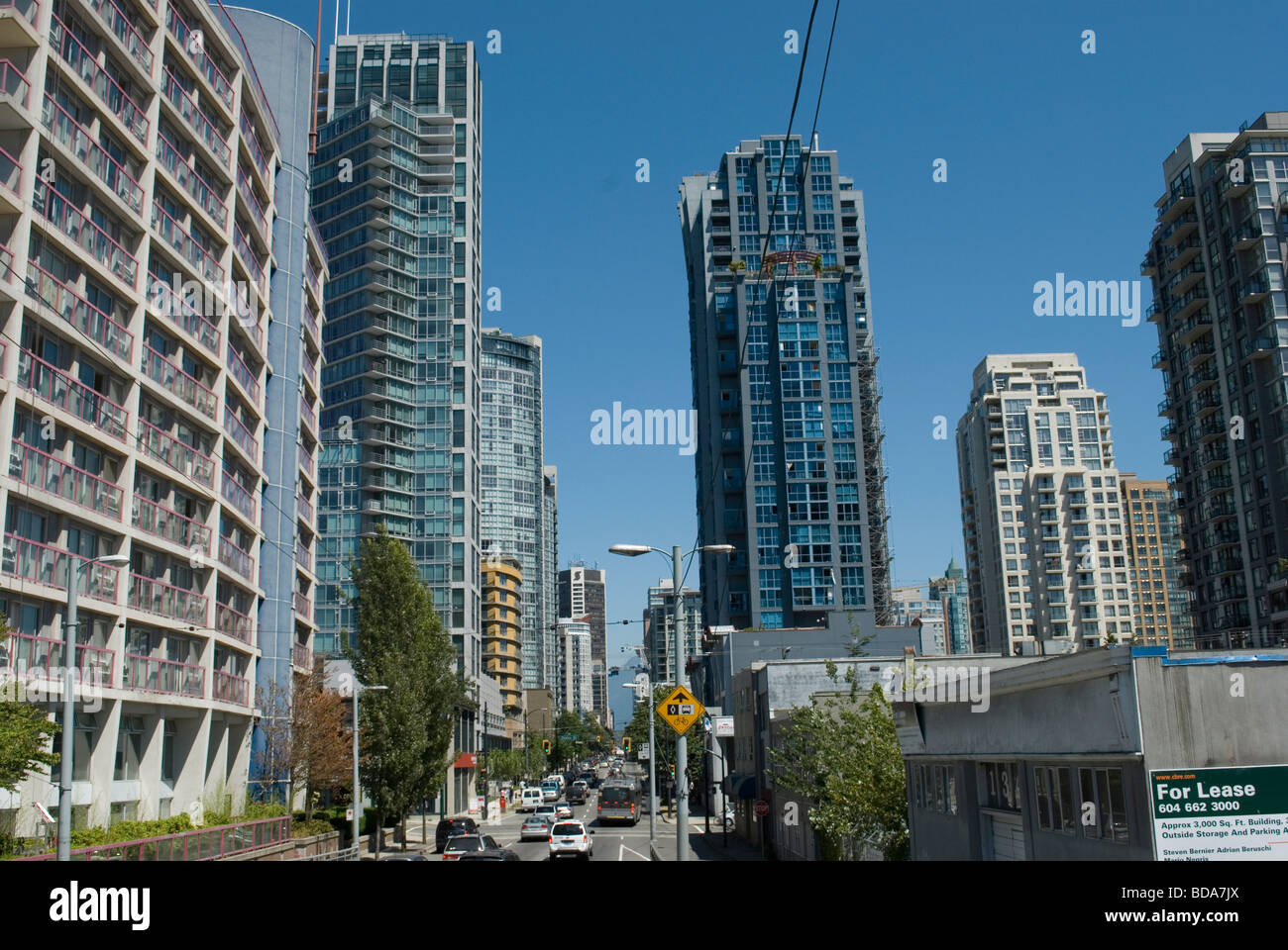 L'entrée du centre-ville de Granville Bridge, Vancouver, Canada Banque D'Images