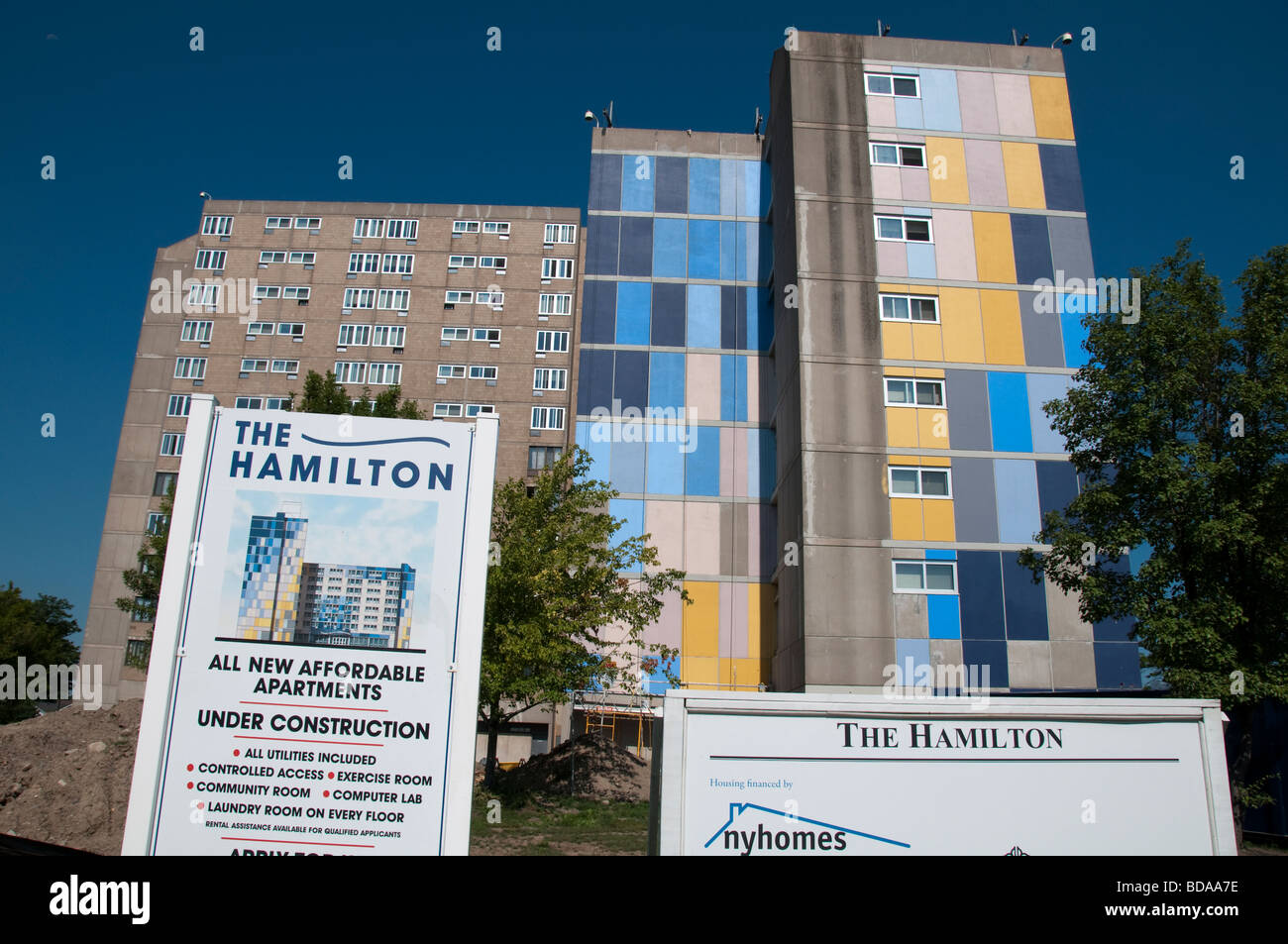 Loyer faible des logements subventionnés à Rochester, NY, USA. Banque D'Images