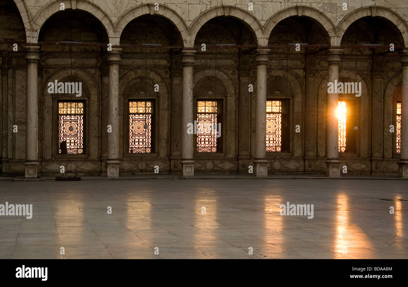 Cour de la Mosquée Mohammed Ali, Le Caire, Égypte. Banque D'Images