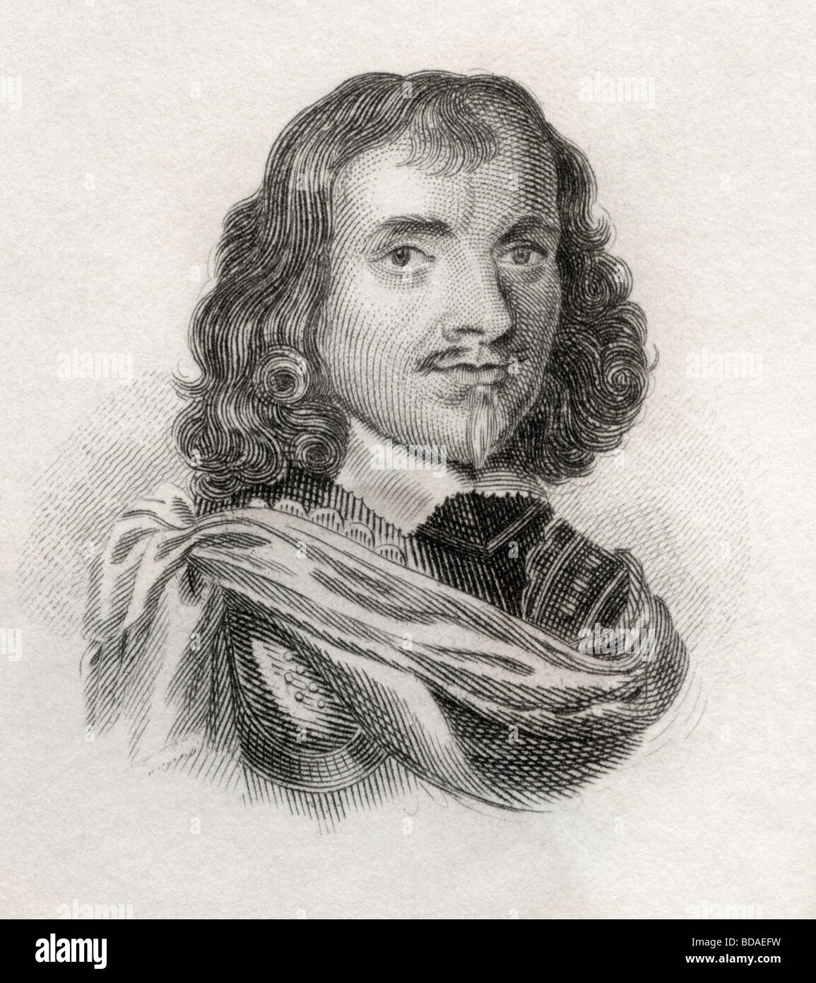 Elias Ashmole 1617 à 1692. Antiquaire anglais, homme politique, dirigeant d'armoiries, astrologue et élève de l'alchimie. Banque D'Images