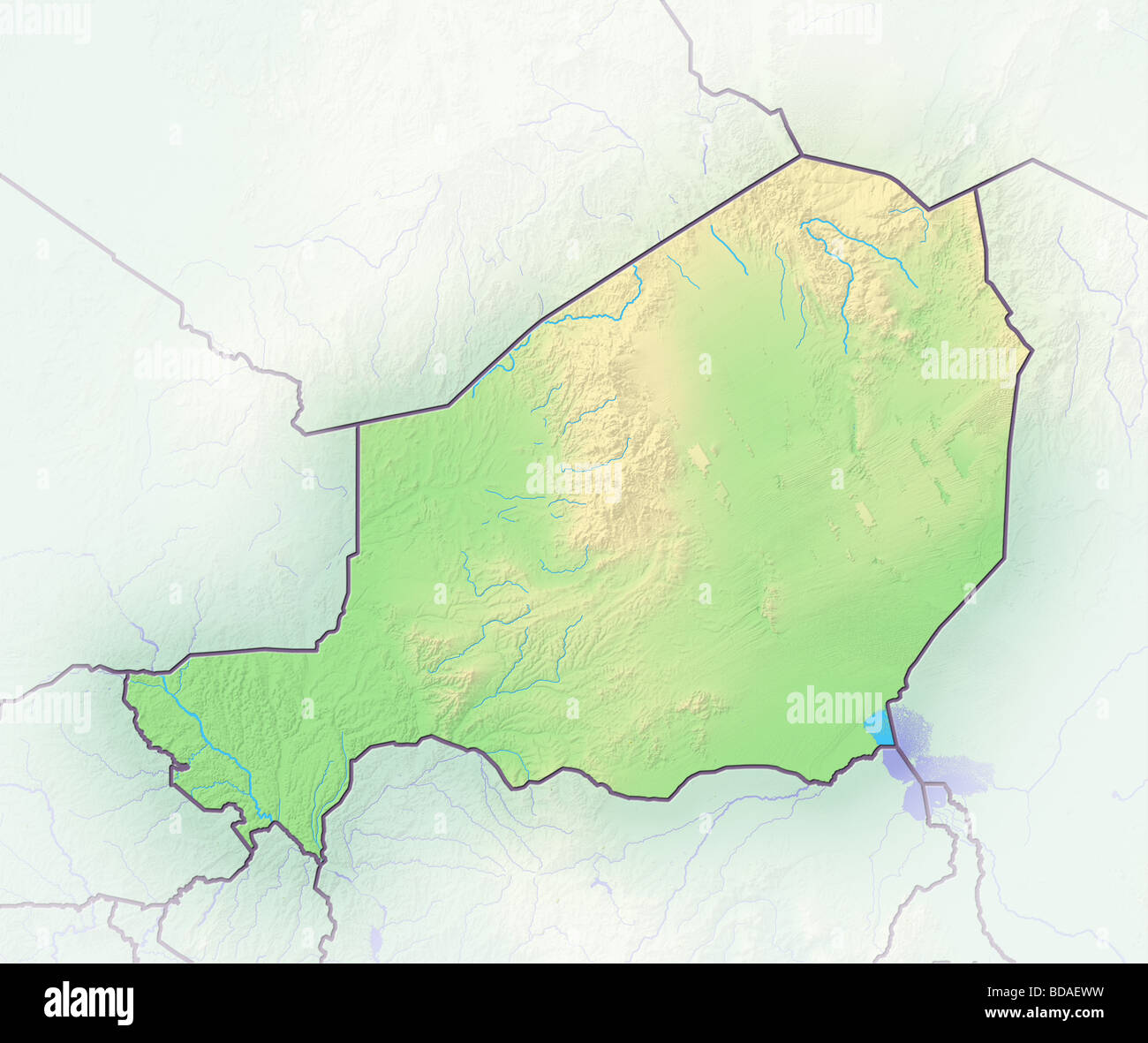 Carte politique du Niger,. Banque D'Images
