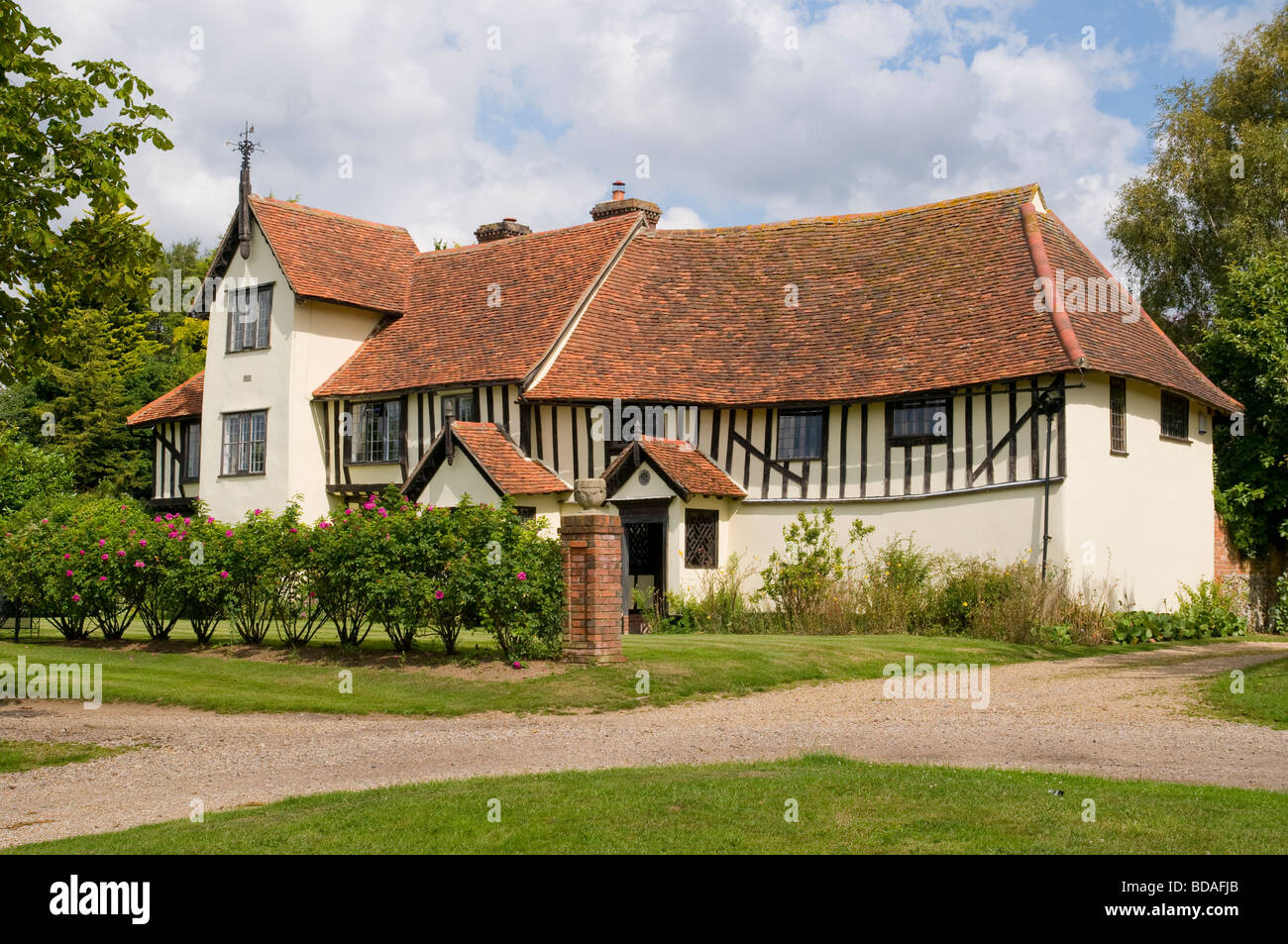 Une vieille maison à ossature bois dans le Suffolk, Angleterre Newton Banque D'Images