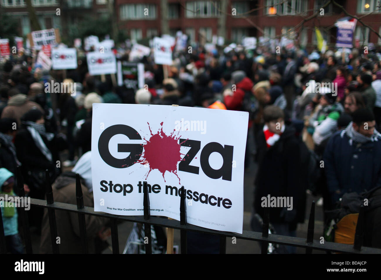 Une affiche de protestation de Gaza. Banque D'Images