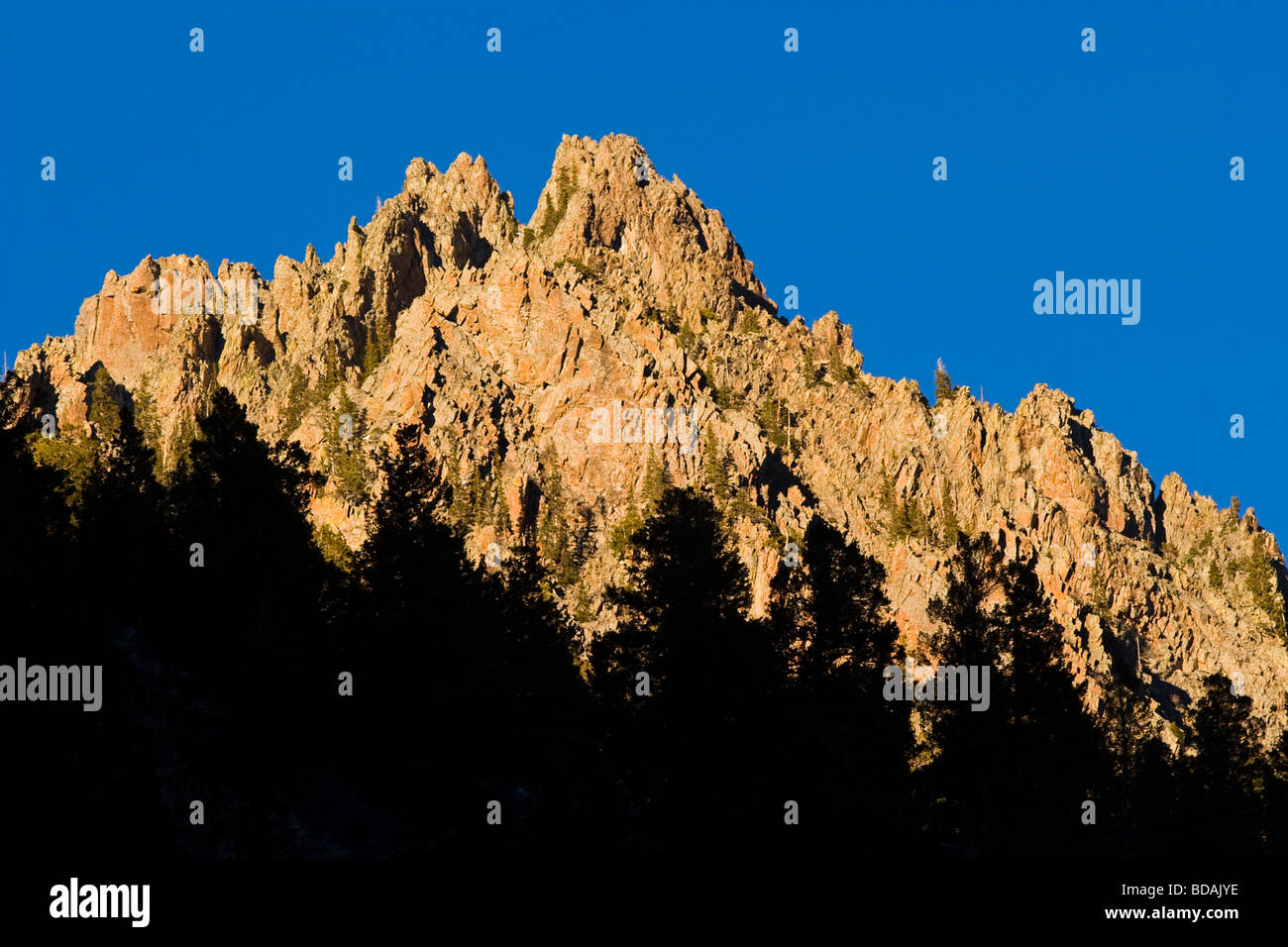 Les affleurements rocheux des montagnes San Juan dans les Rocheuses près de Telluride, Colorado Banque D'Images