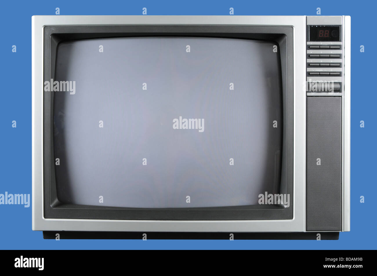 La télévision Vintage isolé sur un fond bleu Banque D'Images