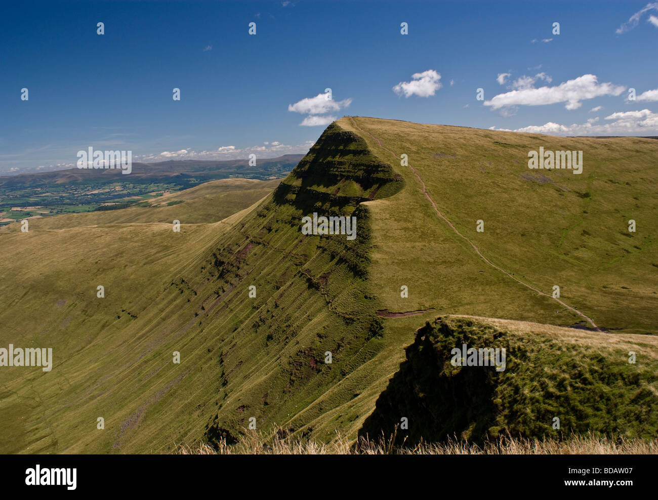 Cribyn comme vu de Pen Y Fan - Parc national de Brecon Beacons - Nouvelle-Galles du Sud. Banque D'Images