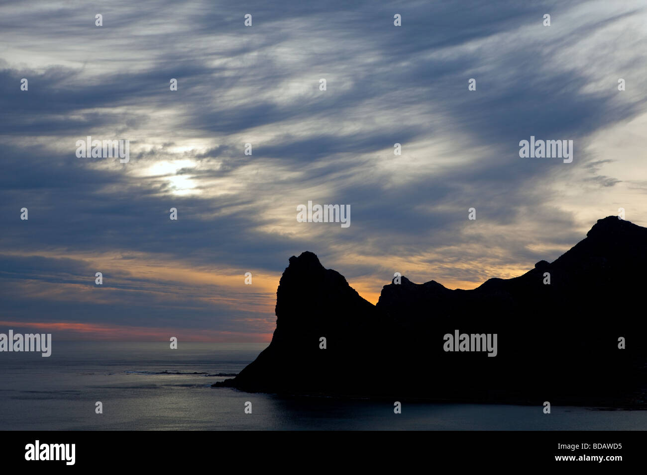 La sentinelle au coucher du soleil Hout Bay Banque D'Images