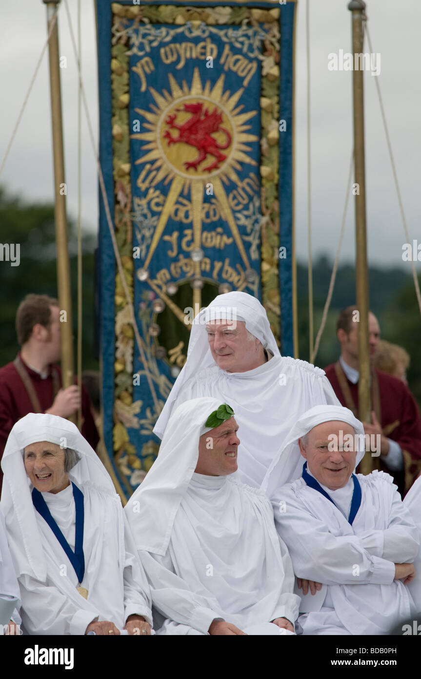 Le Gorsedd des bardes cérémonie à l'Eisteddfod National du Pays de Galles Bala Gwynedd Août 2009 Banque D'Images