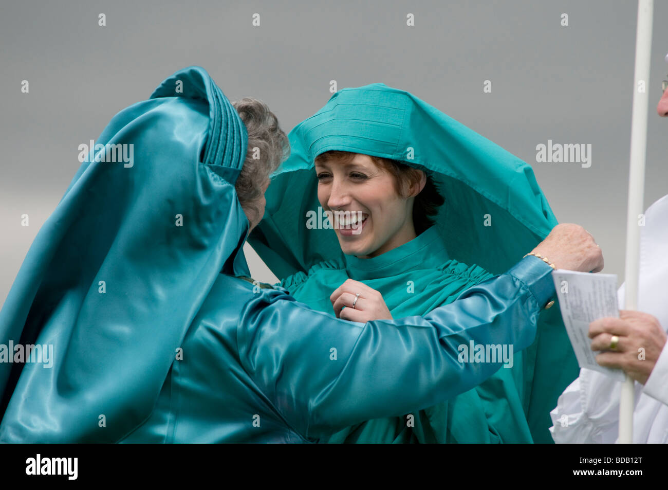 Connie Fisher le chanteur est intronisée dans le Gorsedd gallois de bardes à la National Eisteddfod de galles Bala Août 2009 Banque D'Images