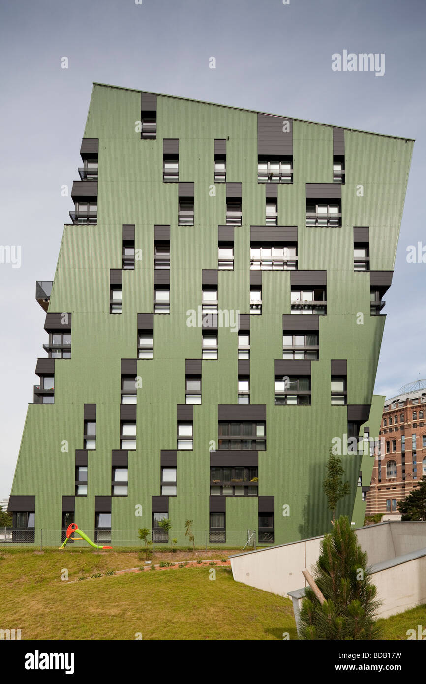 Bloc d'appartement, Gazomètre City, mijoter, Vienne, Autriche Banque D'Images