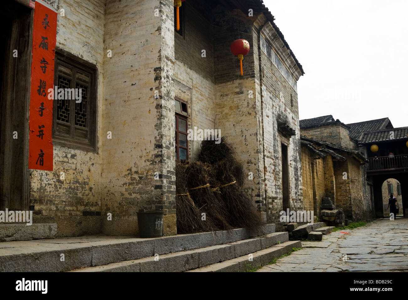 L'ancienne dynastie des Ming et Qing maisons en pierre dans Village Huangyao, Chine. Banque D'Images