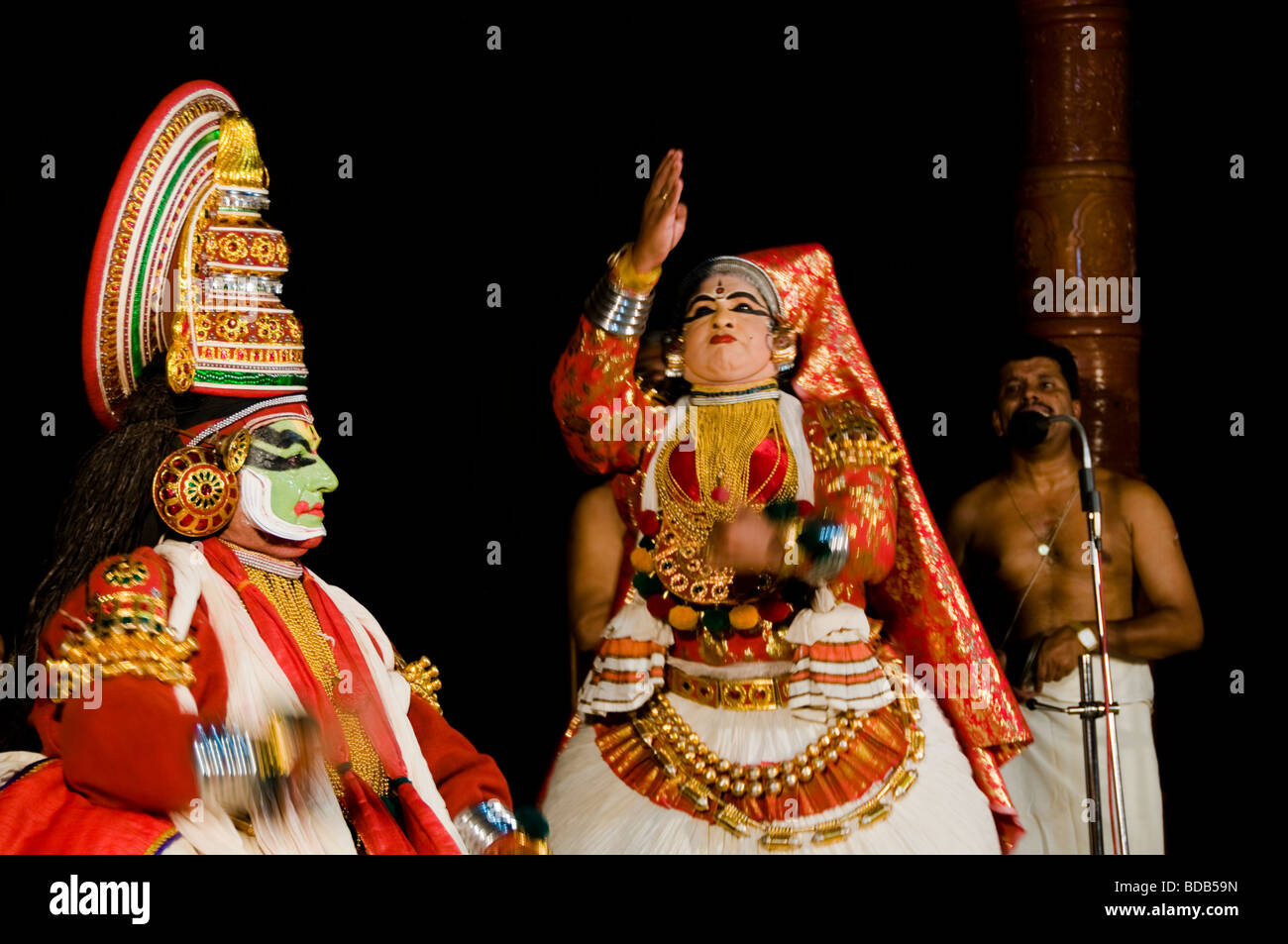 Forme d'art traditionnelle Kathakali - Rugmangadhacharitham - Banque D'Images