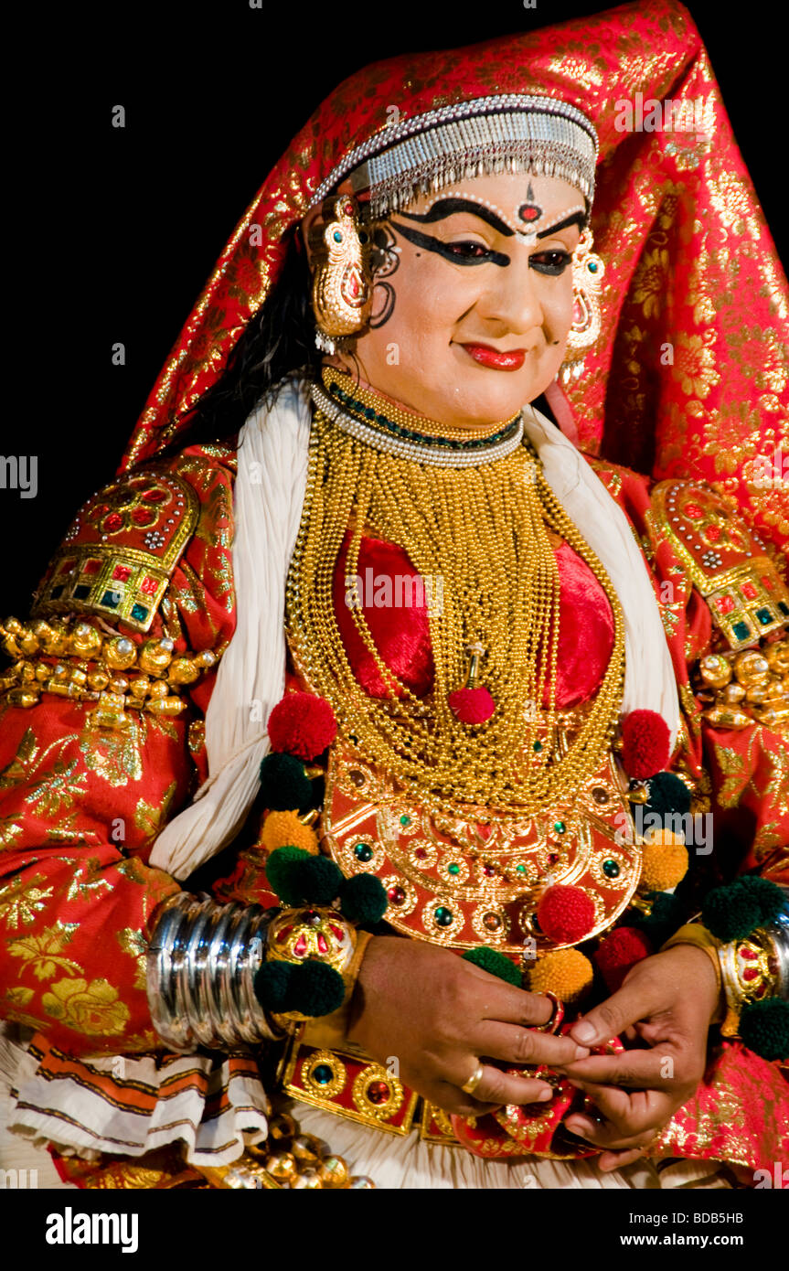 Spectacle de danse Kathakali - artiste, Inde kerala Banque D'Images