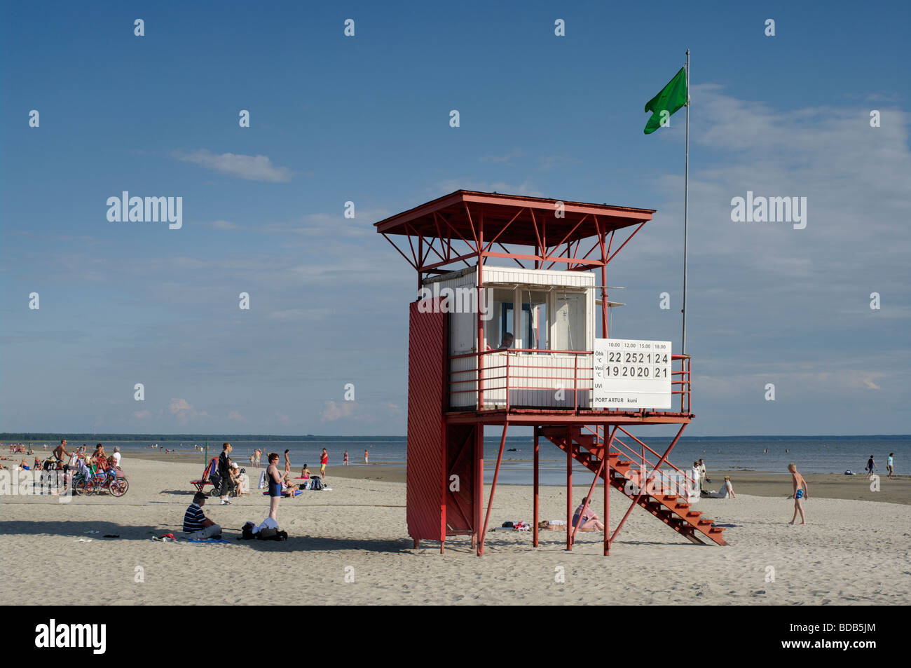 Fin d'après-midi à la plage de Pärnu, Estonie Etats baltes Europe EU Banque D'Images